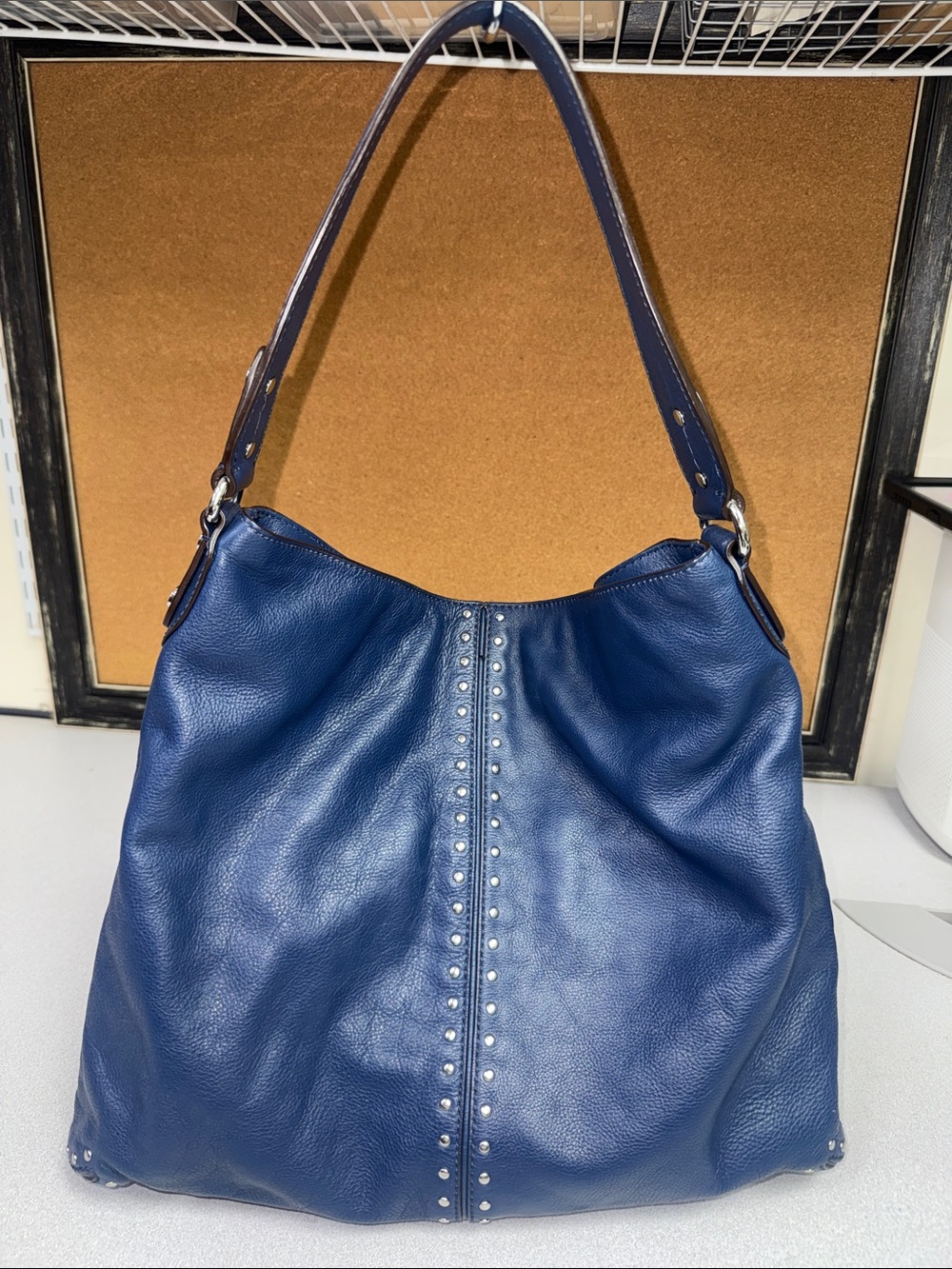 Michael Kors Uptown Astor Leather Studded Hobo Bag